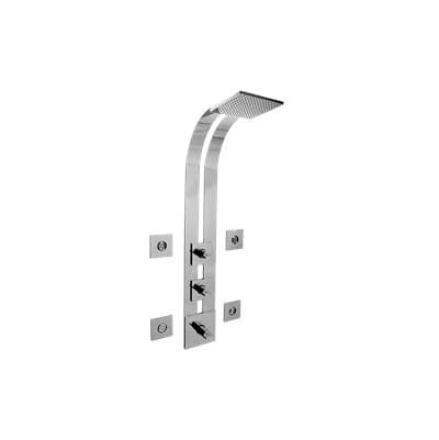 Graff Sade/targa/luna Square Thermostatic Ski Shower Set W/body Sprays (trim) - Architectural Black