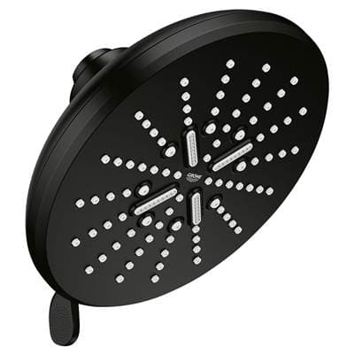 Grohe Shower Head, 6-1/2 - 3 Sprays, 1.75gpm - Matte Black