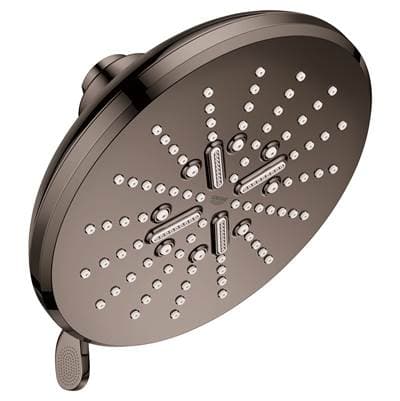 Grohe Shower Head, 6-1/2 - 3 Sprays, 1.75gpm - Hard Graphite