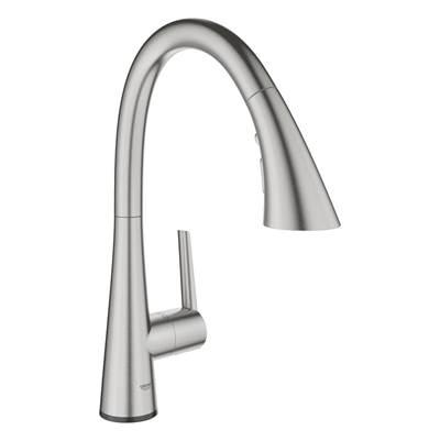 Single-Handle Pull Down Kitchen Faucet Triple Spray 1.75 GPM with Touch Technology - Supersteel by Grohe