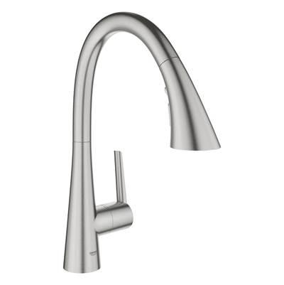 Single-Handle Pull Down Kitchen Faucet Triple Spray 1.75 GPM - Supersteel