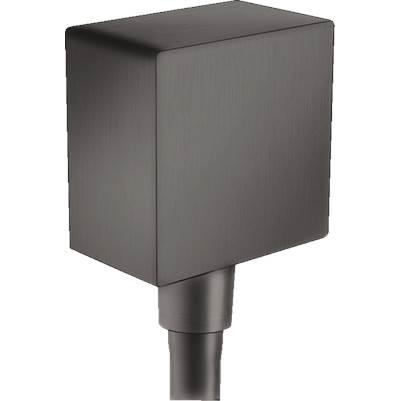 Hansgrohe Fixfit Wall Outlet Square with Check Valves in - Brushed Black Chrome