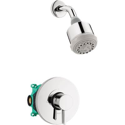 Hansgrohe Clubmaster Pressure Balance Shower Set with Rough, 2.5 GPM - Chrome by Hansgrohe