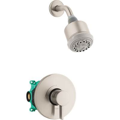 Hansgrohe Clubmaster Pressure Balance Shower Set with Rough, 2.5 GPM - Brushed Nickel by Hansgrohe