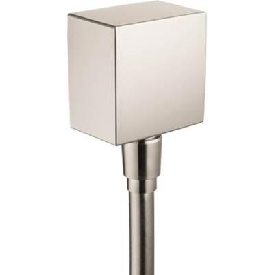 Hansgrohe Fixfit Wall Outlet Square with Check Valves in - Brushed Nickel