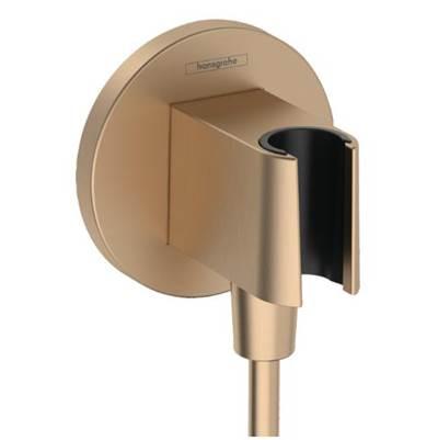 Hansgrohe Fixfit S Wall Outlet with Handshower Holder in - Brushed Bronze