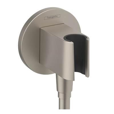 Hansgrohe Fixfit S Wall Outlet with Handshower Holder in - Brushed Nickel