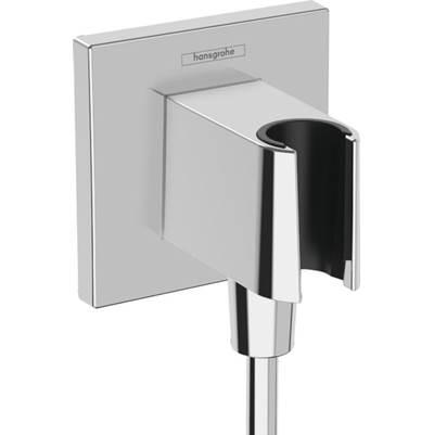 Hansgrohe Fixfit E Wall Outlet with Handshower Holder in - Chrome by Hansgrohe