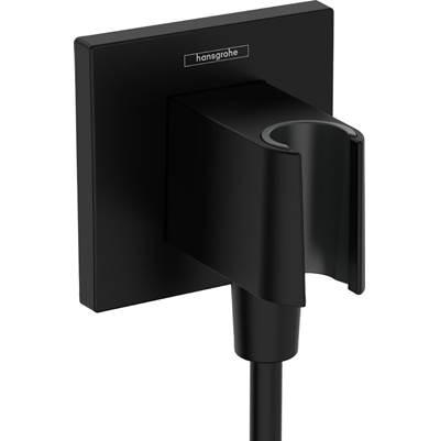 Hansgrohe Fixfit E Wall Outlet with Handshower Holder in - Matte Black