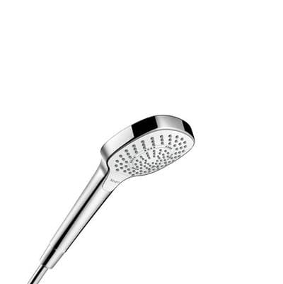 Hansgrohe Croma Select E Handshower 110 3-Jet, 1.75 GPM in White / Chrome - White with Chrome