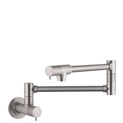 Hansgrohe Modern Wall-mounted Pot Filler in Steel Optic - Steel Optik
