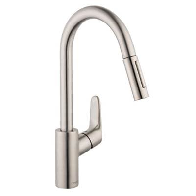 Hansgrohe Focus Higharc Kitchen Faucet, 2-Spray Pull-down, 1.75 GPM - Steel Optic