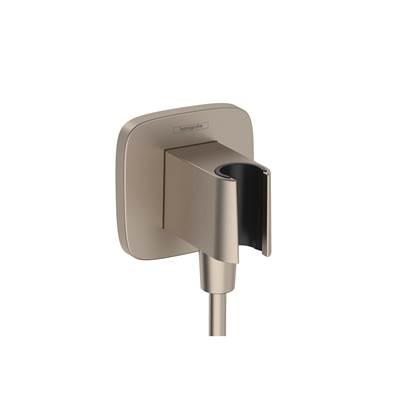 Hansgrohe Fixfit Q Wall Outlet with Handshower Holder in - Brushed Nickel by Hansgrohe