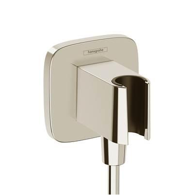 Hansgrohe Fixfit Q Wall Outlet with Handshower Holder in - Polished Nickel by Hansgrohe