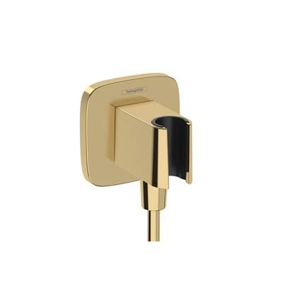 Hansgrohe Fixfit Q Wall Outlet with Handshower Holder in - Polished Gold Optic