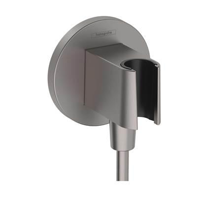 Hansgrohe Fixfit S Wall Outlet with Handshower Holder in - Brushed Black Chrome