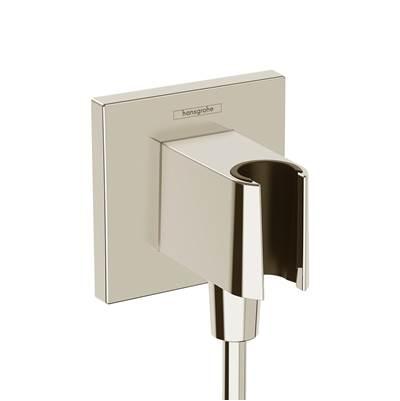 Hansgrohe Fixfit E Wall Outlet with Handshower Holder in - Polished Nickel by Hansgrohe