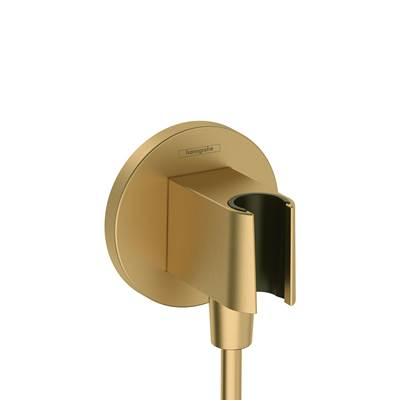 Hansgrohe Fixfit S Wall Outlet with Handshower Holder in - Brushed Gold Optic