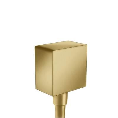Hansgrohe Fixfit Wall Outlet Square with Check Valves in - Brushed Gold Optic by Hansgrohe
