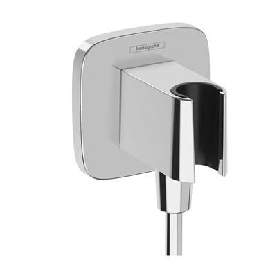 Hansgrohe Fixfit Q Wall Outlet with Handshower Holder in - Chrome by Hansgrohe