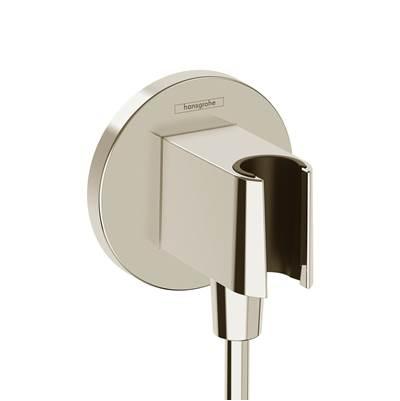 Hansgrohe Fixfit S Wall Outlet with Handshower Holder in - Polished Nickel by Hansgrohe
