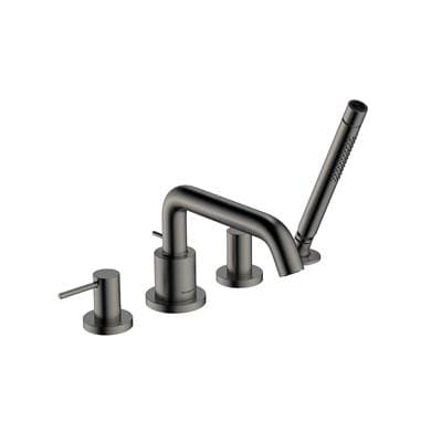 Hansgrohe Tecturis S 4-Hole Roman Tub Set Trim with 1.75 Handshower - Brushed Black Chrome by Hansgrohe