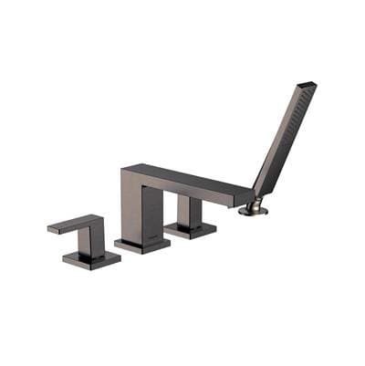 Hansgrohe Tecturis E 4-Hole Roman Tub Set Trim with 1.75 Handshower - Brushed Black Chrome by Hansgrohe