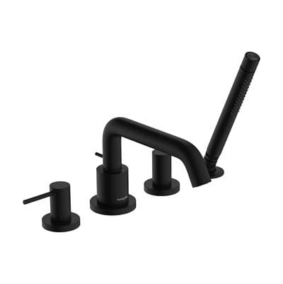 Hansgrohe Tecturis S 4-Hole Roman Tub Set Trim with 1.75 Handshower - Matte Black by Hansgrohe