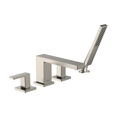 Hansgrohe Tecturis E 4-Hole Roman Tub Set Trim with 1.75 Handshower - Brushed Nickel by Hansgrohe