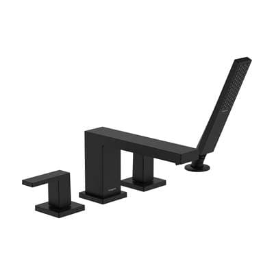 Hansgrohe Tecturis E 4-Hole Roman Tub Set Trim with 1.75 Handshower - Matte Black by Hansgrohe