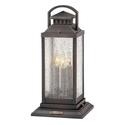 Hinkley Lighting Large Pier Mount Lantern 12v - Blackened Brass