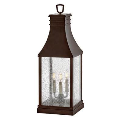 Hinkley Lighting Large Pier Mount Lantern 12v - Blackened Copper
