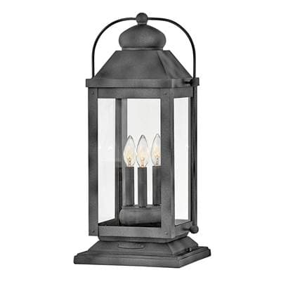 Hinkley Lighting Large Pier Mount Lantern 12v - Aged Zinc