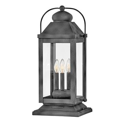 Hinkley Lighting Large Pier Mount Lantern - Aged Zinc
