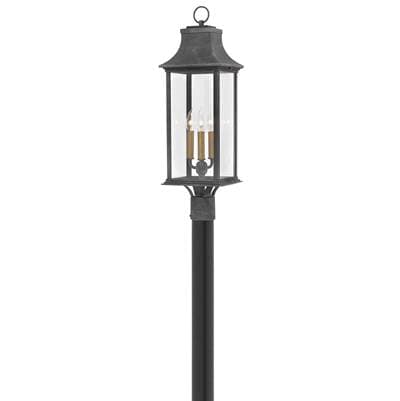 Hinkley Lighting Large Post Top or Pier Mount Lantern - Aged Zinc