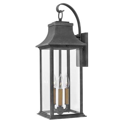 Hinkley Lighting Large Wall Mount Lantern - Aged Zinc