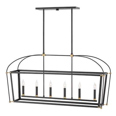 Hinkley Lighting Six Light Open Frame Linear - Black