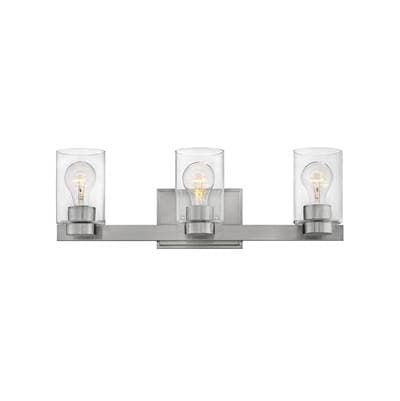 Hinkley Lighting Three Light Vanity - Brushed Nickel with Clear Glass by Hinkley Lighting