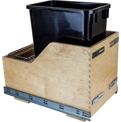 Hardware Resources Single 35 Quart Bottom-mount Soft-close Trashcan Pullout for Door Mounting,... by Hardware Resources