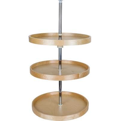 Hardware Resources 20'' Round Three-shelf Banded Wood Lazy Susan Set - Uv Coated by Hardware Resources
