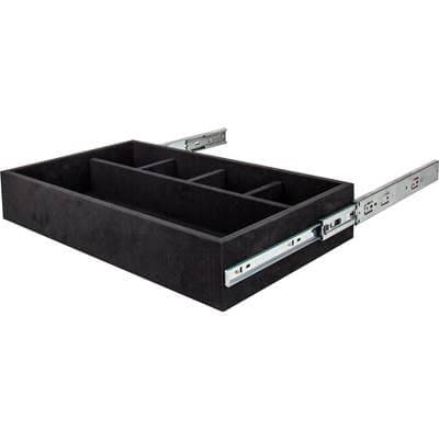 Hardware Resources Black Felt 5-Compartment Jewelry Organizer Drawer by Hardware Resources