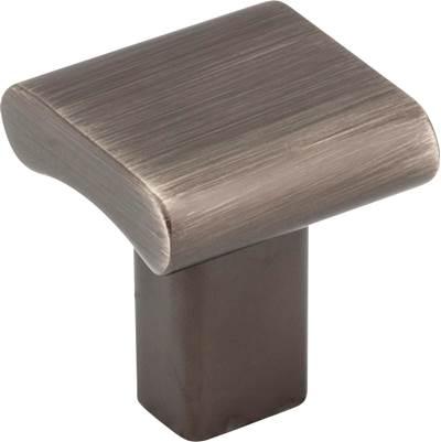 1'' Overall Length Brushed Pewter Square Park Cabinet Knob by Hardware Resources