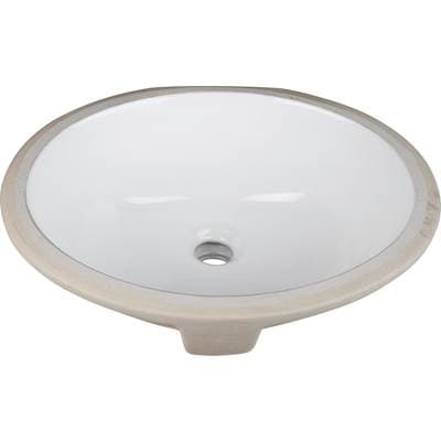 Hardware Resources 15-9/16'' L X 13'' W White Oval Undermount Porcelain Bathroom Sink with... by Hardware Resources