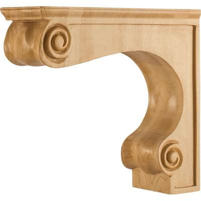 Hardware Resources 3-3/8'' W X 10'' D X 9'' H Maple Range Hood Corbel