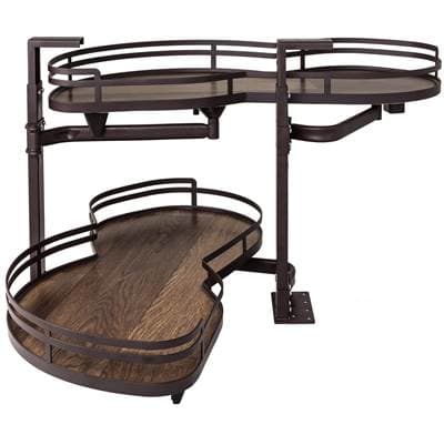 Hardware Resources 15'' Oil Rubbed Bronze and Walnut Blind Corner Swingout for Openings On the... by Hardware Resources