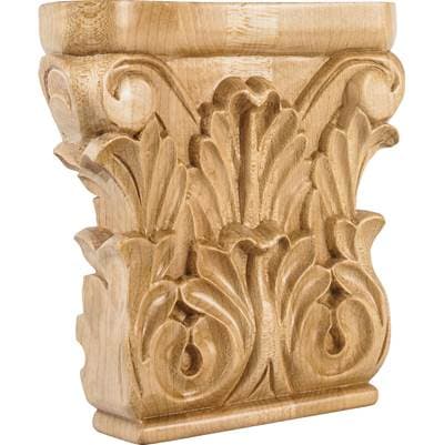 Hardware Resources 6'' W X 1-1/4'' D X 6'' H Alder Acanthus Capital by Hardware Resources