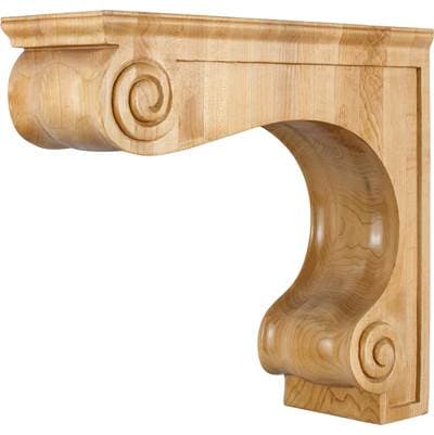 Hardware Resources 4-5/8'' W X 14'' D X 12-1/2'' H Maple Range Hood Corbel