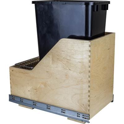 Hardware Resources Single 50 Quart Wood Bottom-mount Soft-close Trashcan Rollout for Hinged... by Hardware Resources