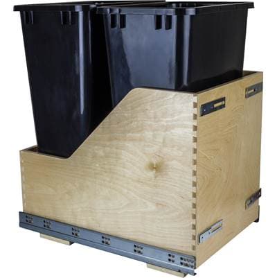 Hardware Resources Double 50 Quart Bottom-mount Soft-close Trashcan Pullout for Door Mounting,... by Hardware Resources