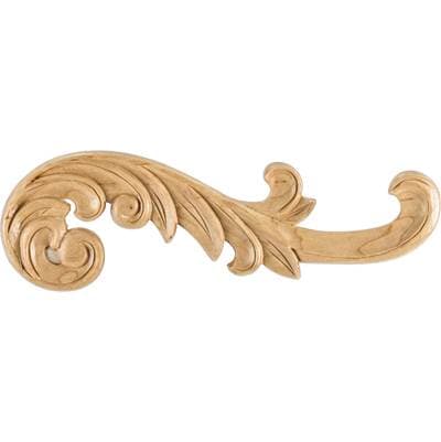 Hardware Resources 10-3/8'' W X 1/4'' D X 3-1/4'' H Right Curved Cherry Acanthus Applique